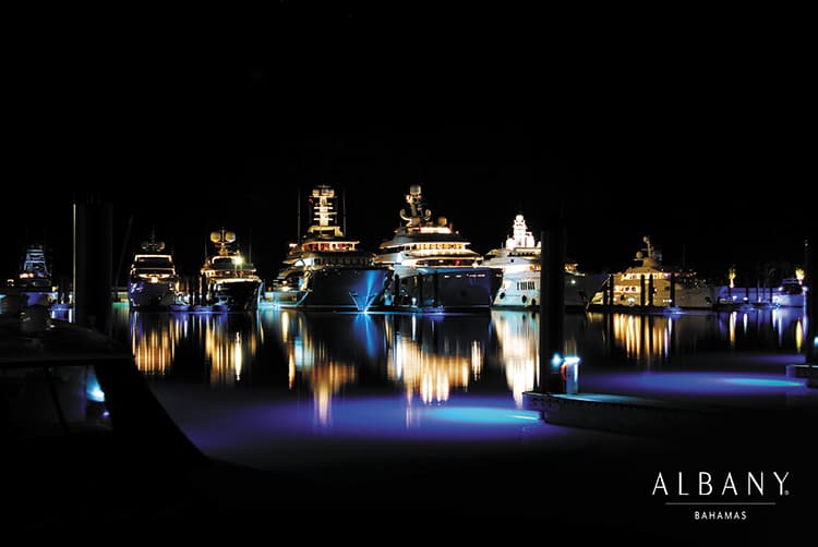 Albany Marina at night