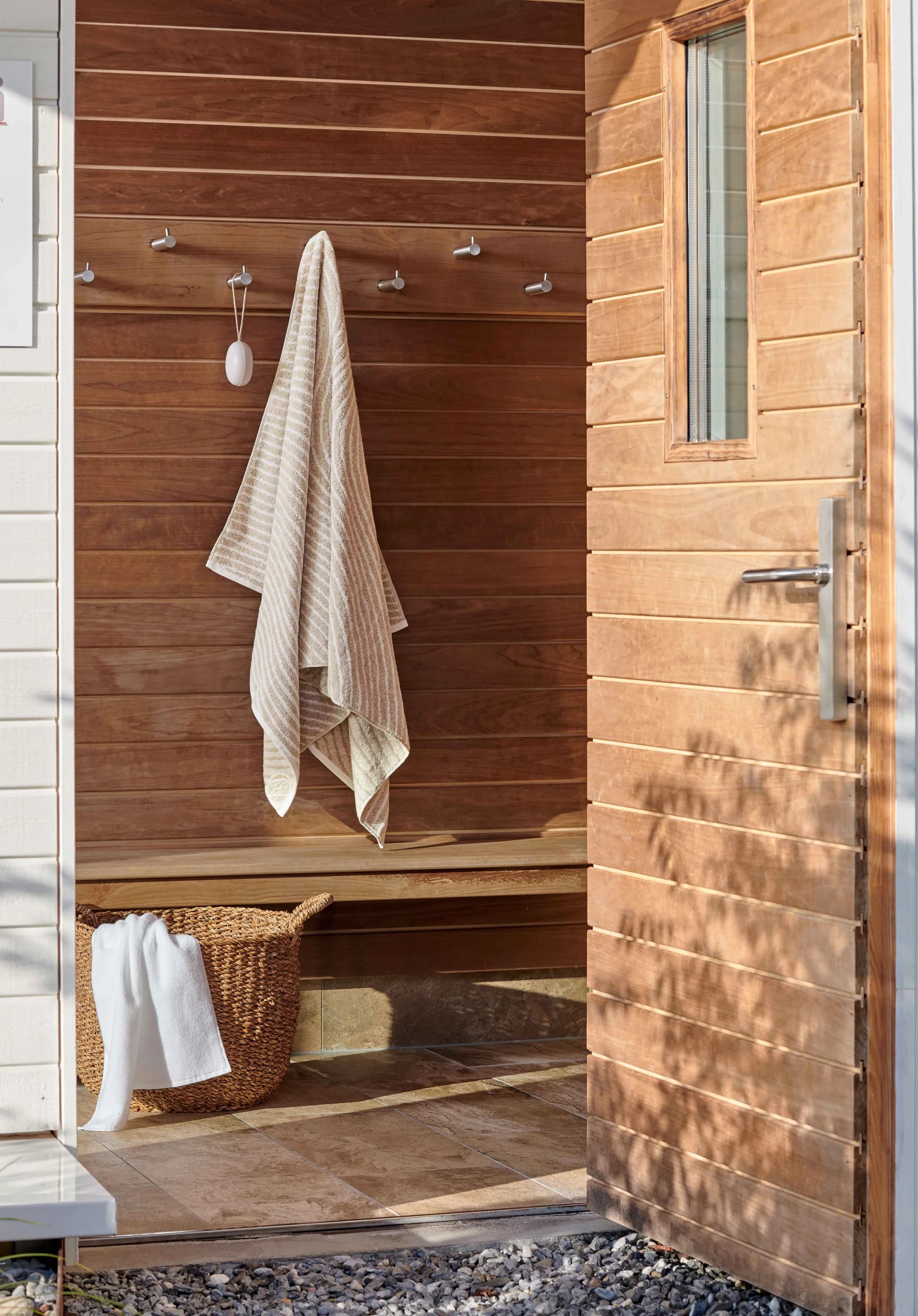 Plush, neatly folded towels for a spa or bathroom.