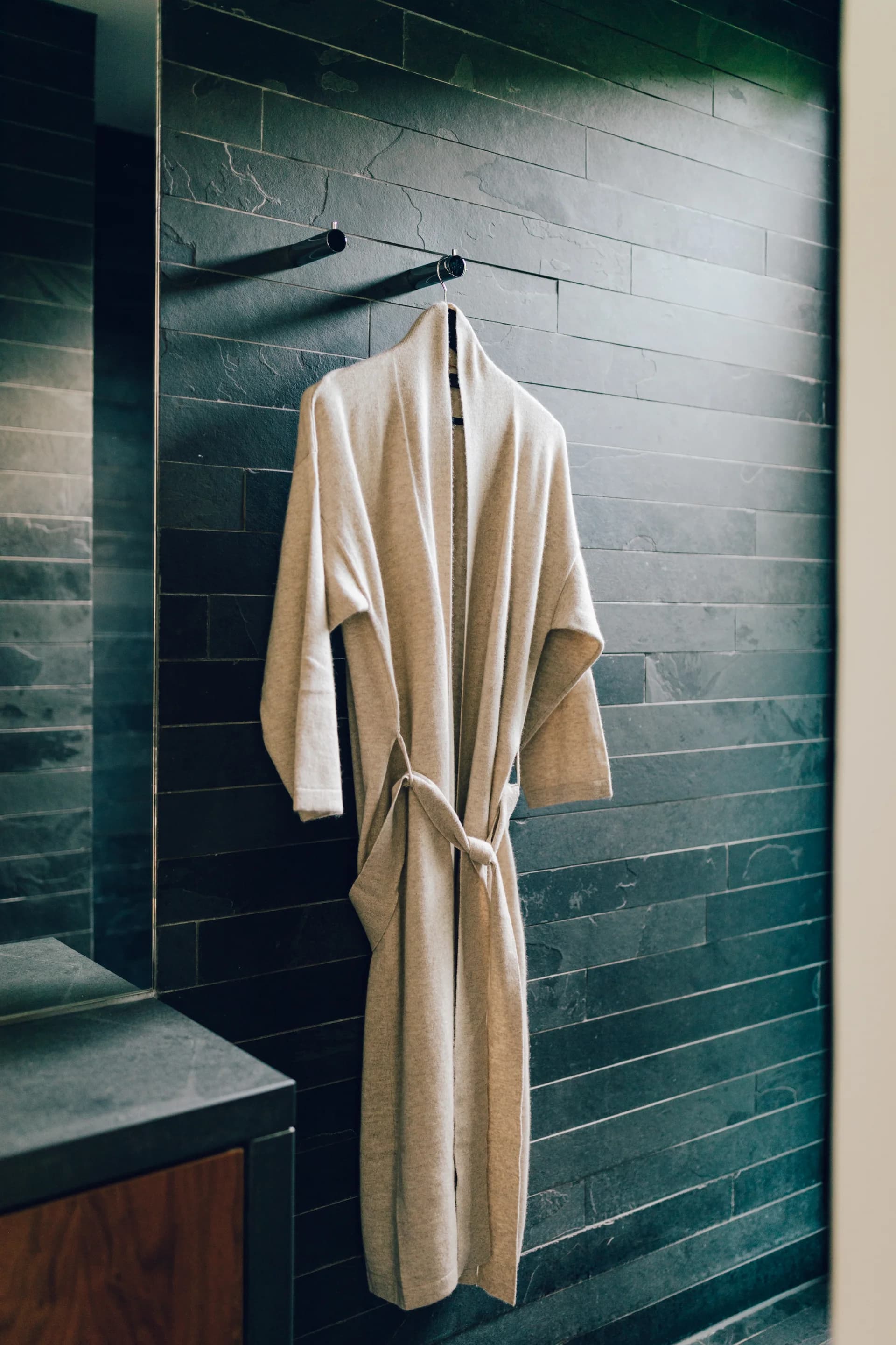 Luxurious bathrobe and slippers